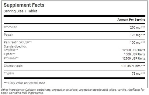 Proteolytic Enzymes - Bromelain Papain Pancreatin 550 mg Total with Amylase, Lipase, and Protease, 300 Tablets