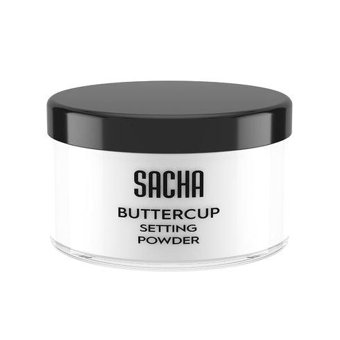 Sacha BUTTERCUP No Color Setting Powder, No Ashy Flashback, Loose Translucent Face Powder for All Skin Tones, 1.75 oz.