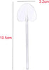 100Pcs Disposable Heart Desserts Spoons Plastic Tasting Spoons Cake Long Handle Spoon Individually Wrapped Tasting Serving Dessert Spoon for Restaurant Wedding Party Favor, Transparent