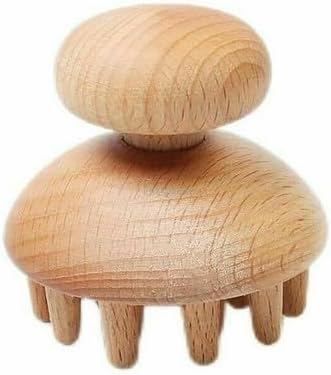 UCCKEYI Wood Guasha Press Head Massager Tool 60x62mm Octopus-Style Muscle Roller for Neck,