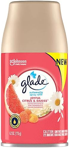 Glade Automatic Spray Refill, 6.2 Oz, Air Freshener for Home and Bathroom, Joyful Citrus & Daisies