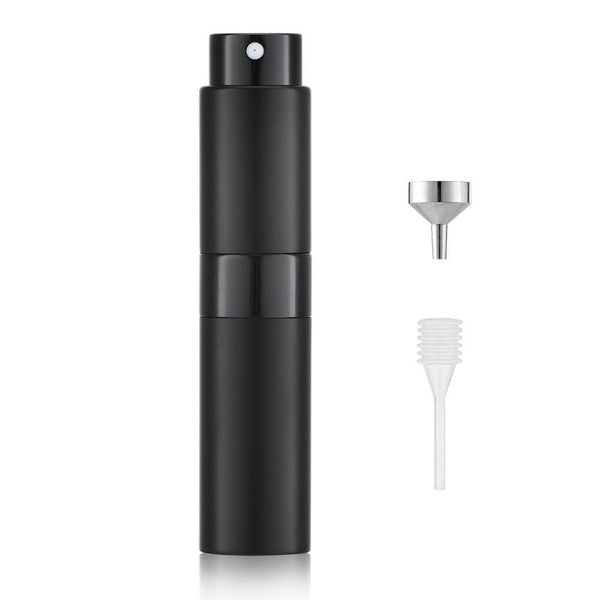 Lisapack 8ML Atomizer Perfume Spray Bottle for Travel, Empty Refillable Cologne Dispenser (Matte Black)