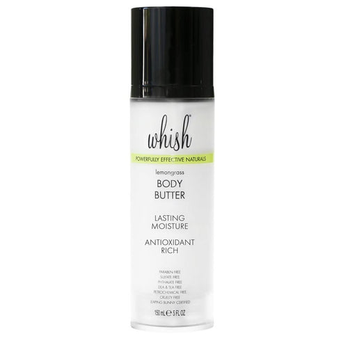Whish Beauty Body Butter for Women, Moisturizing Lotion for Dry Skin, Lemongrass, 5 fl oz