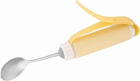 Oumefar Easy Grip Eating Aids Spoon, Disabled Utensil Stainless Steel Fork Arthritis Elder Aid Tablewares Flexible