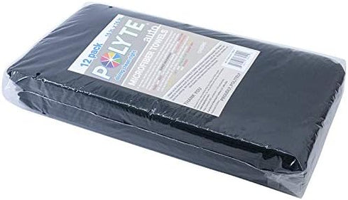 Towel,16 16 12 Pack POLYTE Premium Microfiber Cleaning x in, (Black)
