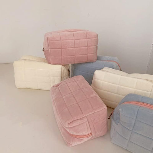 XPONNI Small Cute Y2K Cosmetic Bag, Aesthetic Makeup Bag for Purse, Pink