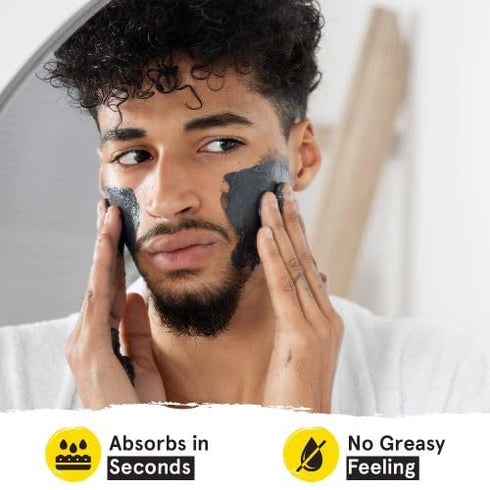 Lumin Men's Charcoal Face Wash, 100ml, 2-Pack - Unclogs Pores, Controls Oil, Prepares Skin for Shaving