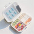 QJ CMJ 7 1 Small Weekly Pill Case - Bright Watercolor Cactus Travel Pill Organizer Box for Travel Safe Plastic Material