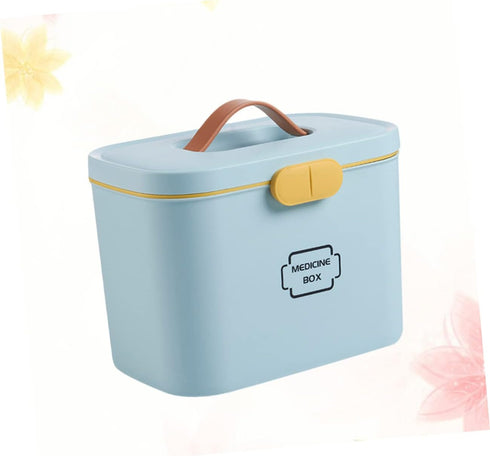 Multi-Functional First Aid Box with Emergency Handle Home Medicine Storage Organizer Compact Medicine Container