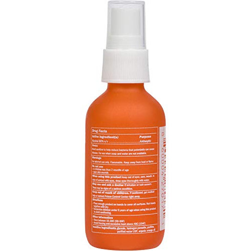 SanitiSpray 6 Pack, 200 2oz 80% Hand Sanitizer Orange Scent, Up to uses per bottle, Personal Travel Size, Glass Bottle.