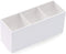 AKOAK 1 Pack Black and White Three Grid Desktop Storage Box, Makeup Brush Lipstick Eyebrow Pencil Display Stand, White