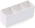 AKOAK 1 Pack Black and White Three Grid Desktop Storage Box, Makeup Brush Lipstick Eyebrow Pencil Display Stand, White