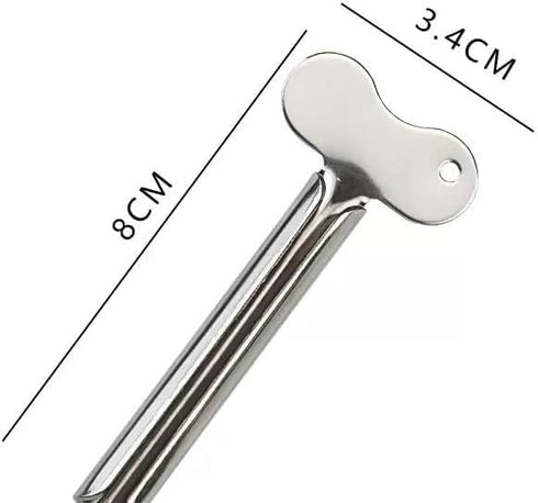 ZLmoue 3 Pcs Silvery Metal Tube Squeezer Keys, Toothpaste Metal Hair Dye Color Key Roller Dispenser Tool Durable