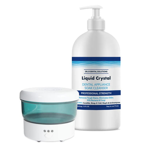 Dr. B Dental Solutions Liquid Crystal Soak Cleanser for Oral Appliances, Dentures, Night Guards, Aligners & Devices