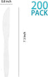 200 Count Clear Plastic Knives, Heavy Weight Disposable Spoons Cutlery Plastic Utensils, Clear Plastic Silverware Bulk by MOACOCK