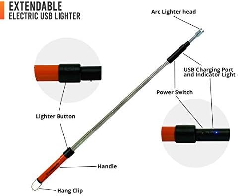 PYRO Putty Extendable ARC Lighter - USB Rechargeable for Wood Stoves & Fireplaces