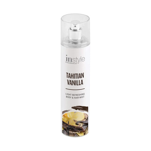 Instyle Fragrances Body & Hair Mist | Tahitian Vanilla Scent, Vegan, Paraben Free, 8 Fl Oz Spray