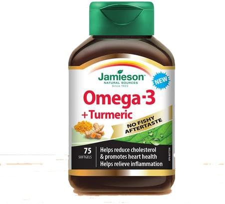 Jamieson Omega-3 + Turmeric, 75 Softgels
