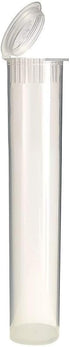 W Gallery 10 Clear 116mm OPEN CAP Pop Top Tubes, Airtight Smell Proof Containers for Pills Herbs Flowers Supplements