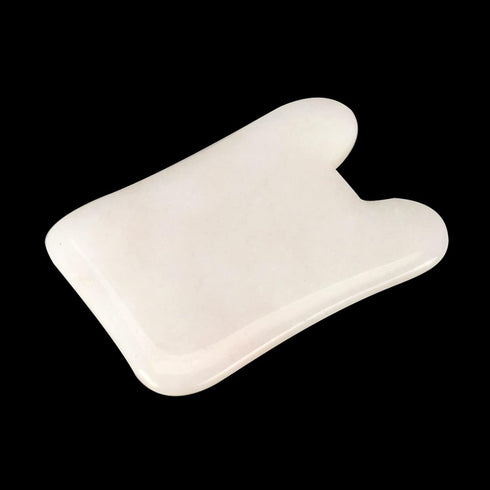 MObyat 1Pcs White Jade Guasha Board Massager Tool Crystal Energy Stone Traditional Scraper Mat for Body Back Neck
