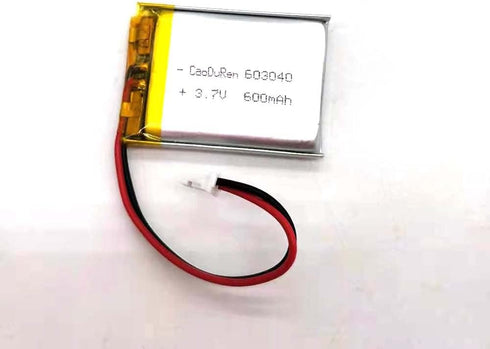 3.7V Li Lipo Lithium Polymer Ion Battery Pack with 2 Pin 2.0mm/1.25mm JST Connector (603040 600mAh)