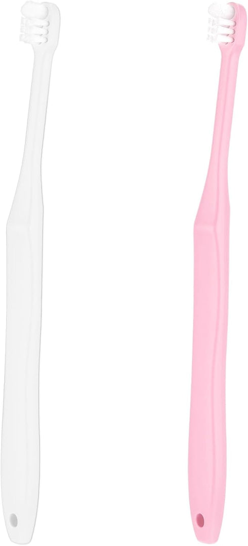 2 Pieces Tuft Toothbrush, Small Head End Tapered for Interdental Nursing, Soft Tiny Toothbrush (Blue + Green)