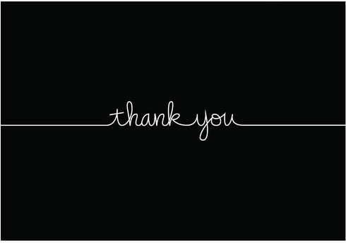 Great Papers! Grace Thank You Note Card and Envelope - 4.875" x 3.375" (folded), Black with White Script (2015072)