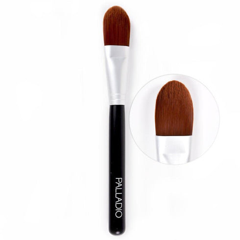 Palladio Foundation Brush, Flat Tapered, for Liquid and Cream Foundations, Professional Application