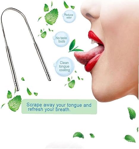 Pxiryanlow Silver Stainless Steel Tongue Tongue Scraper for Adults,Tongue Cleaner Optimal Oral Hygiene Stylish,Reduce