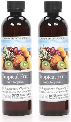Hosley Set of 2 Tropical Fruit Fragrance Warming Oils 5 Ounce. Ideal Gift for Weddings spa Reiki Meditation Bathroom Settings. P1
