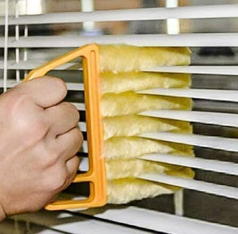 1 Piece 7 Finger Blind Cleaner Duster Tool, Washable Microfiber Groove Cleaner Brush for Window Venetian