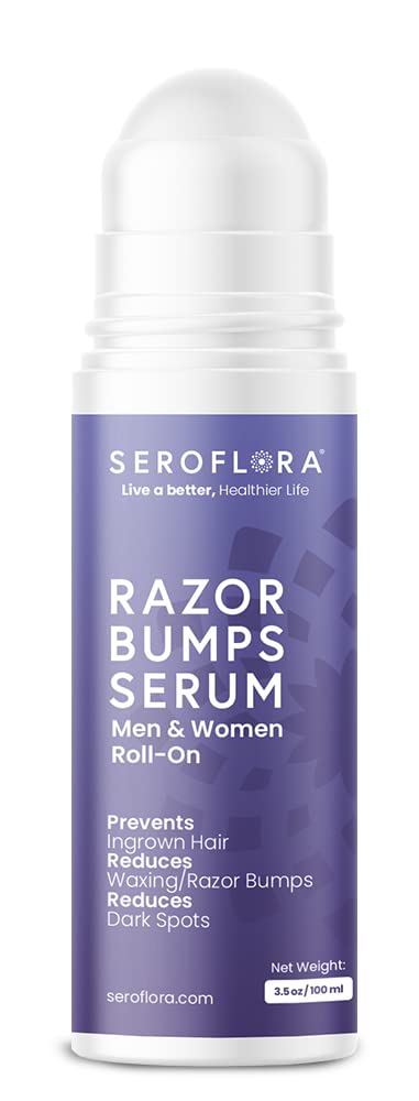 Razor Bumps Serum for Women, Ingrown Hair Treatment for Bikini Area, After Shave & Waxing, Roll-On for Face, Legs, Body