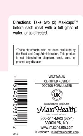 Maxi Health Fibermax Supreme – Vegetarian Psyllium Husk Capsules for Gentle Digestive and Gut Support – Kosher Fiber