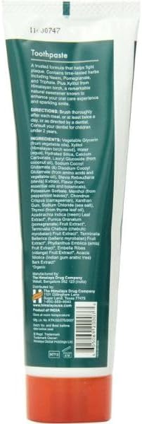 Himalaya Herbal Healthcare Neem & Pomegranate Toothpaste, 5.29 Ounce Net Wt. (Pack of 6)