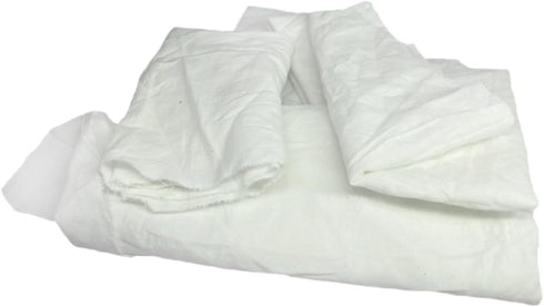 Recycled White Sheeting Rags - 100% Cotton Blend Lint Free Wiping Cloth, Bulk Cleaning Rag (5 lbs. Compressed Box)
