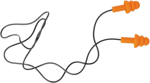 Klein Tools 605036 Corded Earplugs, 25dB NRR, Reusable Orange Earplugs, 6-Pack with Case for Industrial Use