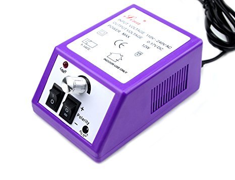LILYS PET 20,000 RPM Light Type Professional Electric Nail Art Salon Drill Glazing Fast Machine,Electric Nail Art File Drill with 1 Pack of Sanding Bands (Violet)