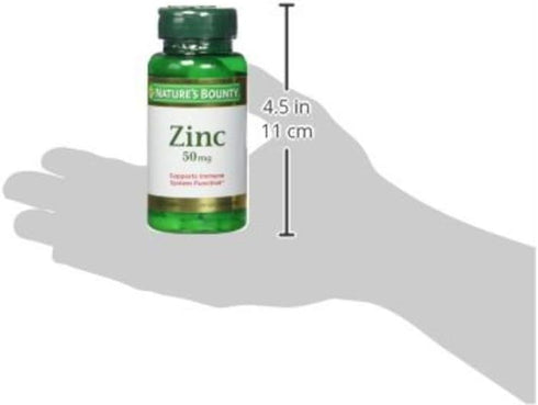 Nature's Bounty Zinc 50 mg Caplets, 100 Count, Pack of 2