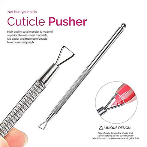Teenitor Nail Gel Remover Tools Kit - Pink Polish Remover Clips, Cuticle Peeler, Gel Nail Brush, 115 Pack Wipe Pads