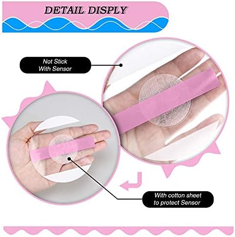 60 Packs Shower Waterproof Patch, Transparent Adhesive Patches for CGM Overpatch Tape, Precut Clear Protection Stickers
