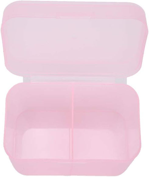 Dioche 2 Grids Nail Storage Box, Nail Polish Remover Pad Container, Cosmetic Storage Box Organizer Holder for Nail Tools