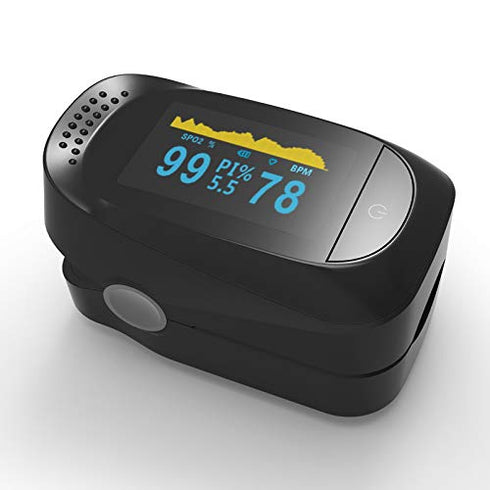 Professional Fingertip Pulse Oximeter, Blood Oxygen Monitor for Sports with Lanyard