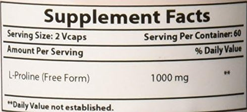 Best Naturals L-proline Amino Acid Dietary Supplement | 500 mg, 120 Count