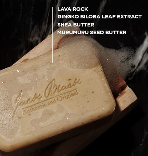 Jack Black Turbo Body Bar Soap, Mens Exfoliating Scrub with Lava Rock