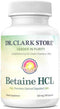 Dr. Clark Betaine HCL Digestive Enzymes, 100 Gelatin Capsules, 425 mg for Optimal Digestion & Acid Reflux