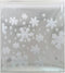AKOAK 100 Count Resealable Clear Snowflake Bags, 14cm x 14cm +3cm for Candy Cookie Packaging