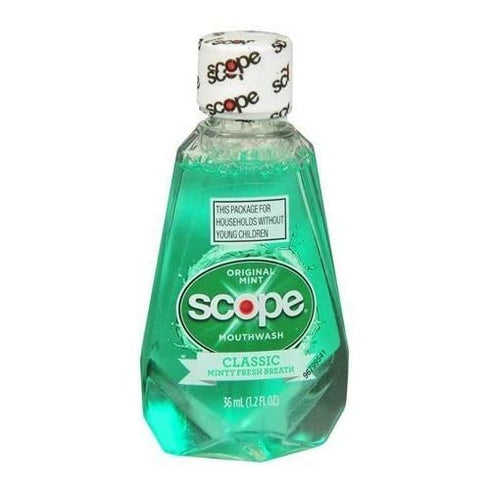 Somall 36ml/1.2oz (18) Scope Mouthwash, Original Mint, Travel Size