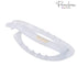 Parcelona French Plain Oval Small Celluloid Hair Barrette Clips, Metal Free Hair Accessories for Women (Solid White)