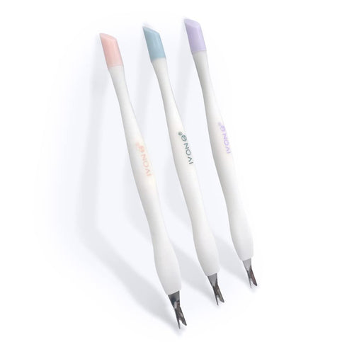 IVON Cuticle Trimmer with Pusher - 3pcs Rubber Tip Cuticle Tool for Nail Art