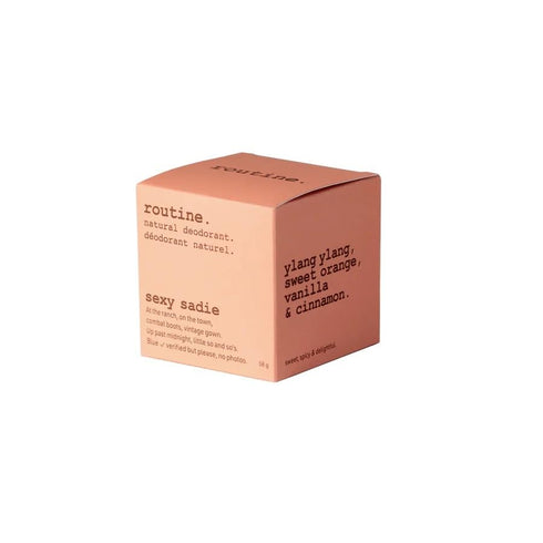 Routine. Natural Deodorant (2 Oz) for Women and Men, Sexy Sadie Vegan Formula, Patchouli, Orange